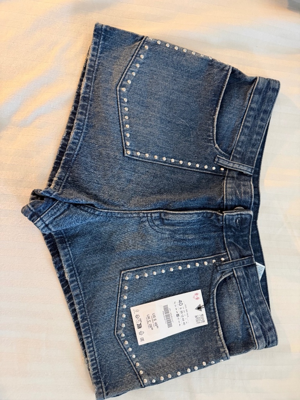 Zara Studded Jean Shorts